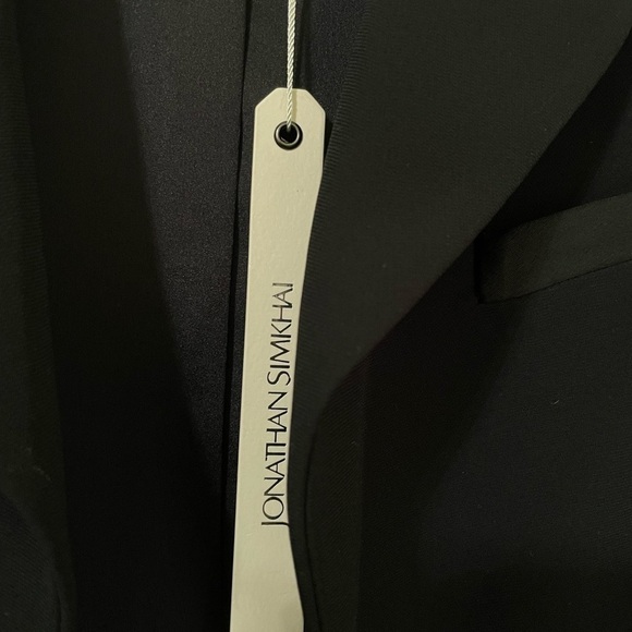 Jonathan Simkhai Women’s NWT Black Eye Closure Ruched Crepe Blazer Size 2 - Picture 9 of 13